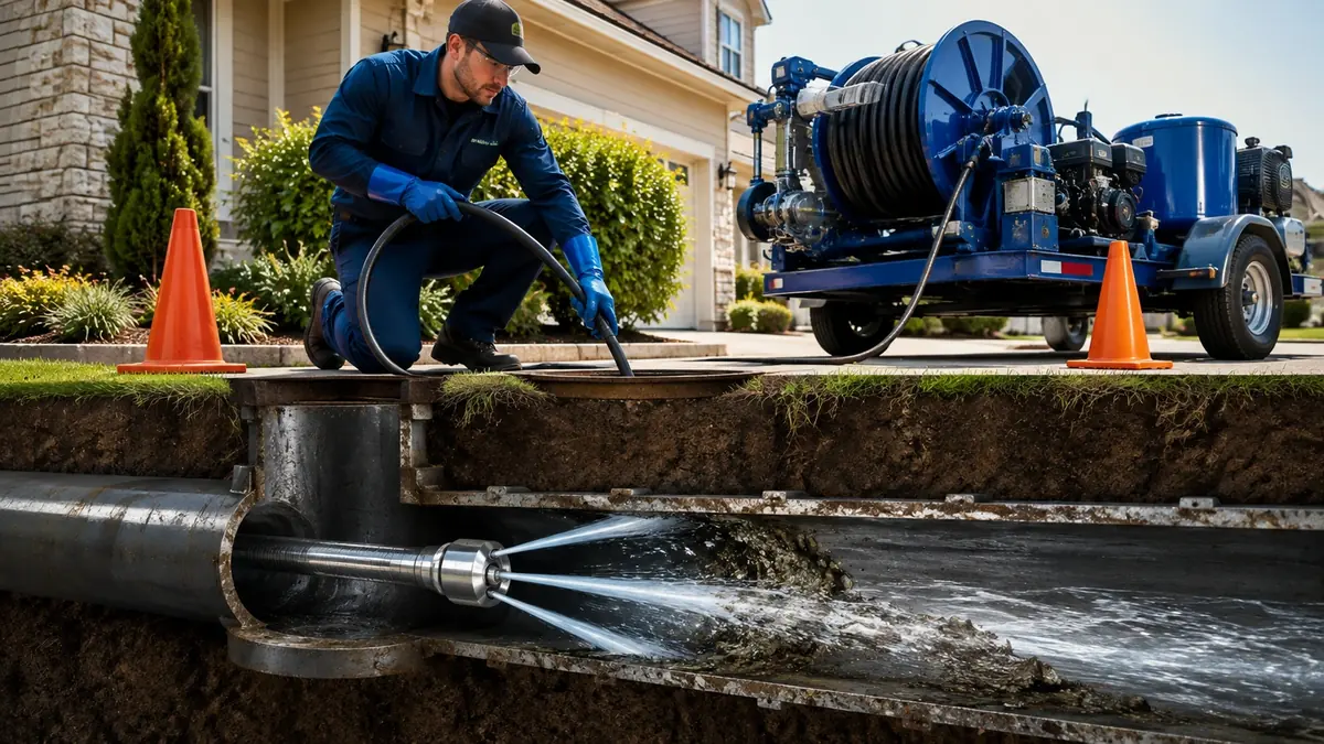 Main Sewer Line Hydro Jet Cleaning in Helendale