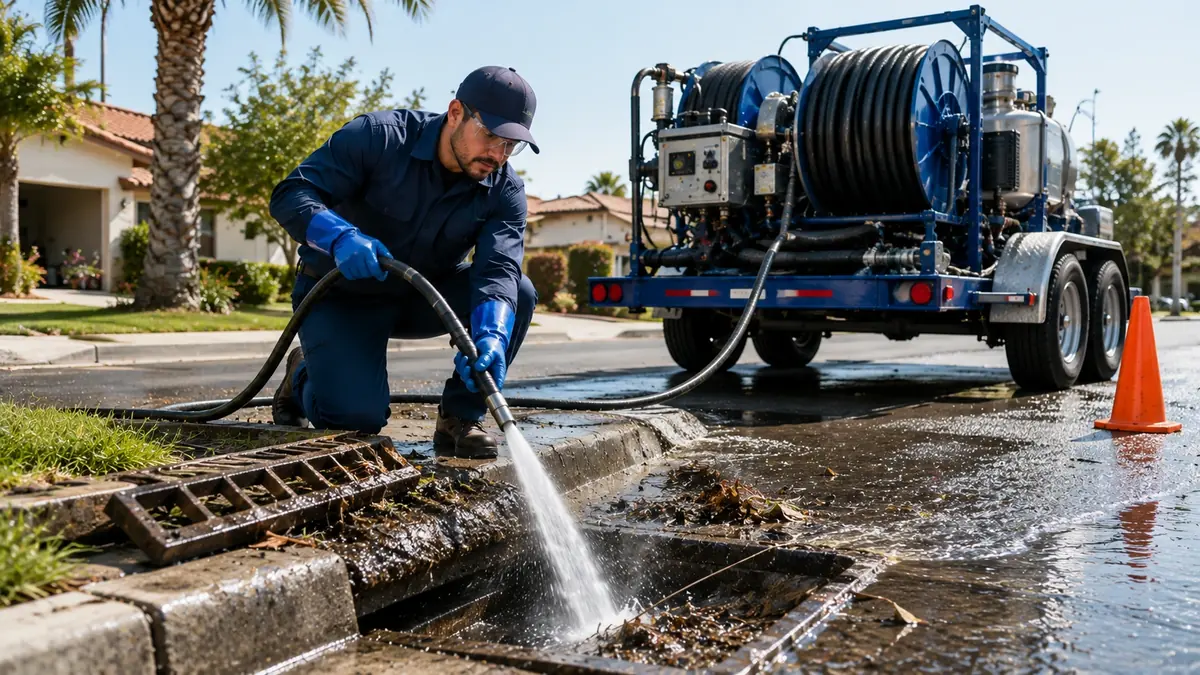 Storm Drain Hydro Jet Cleaning in Helendale