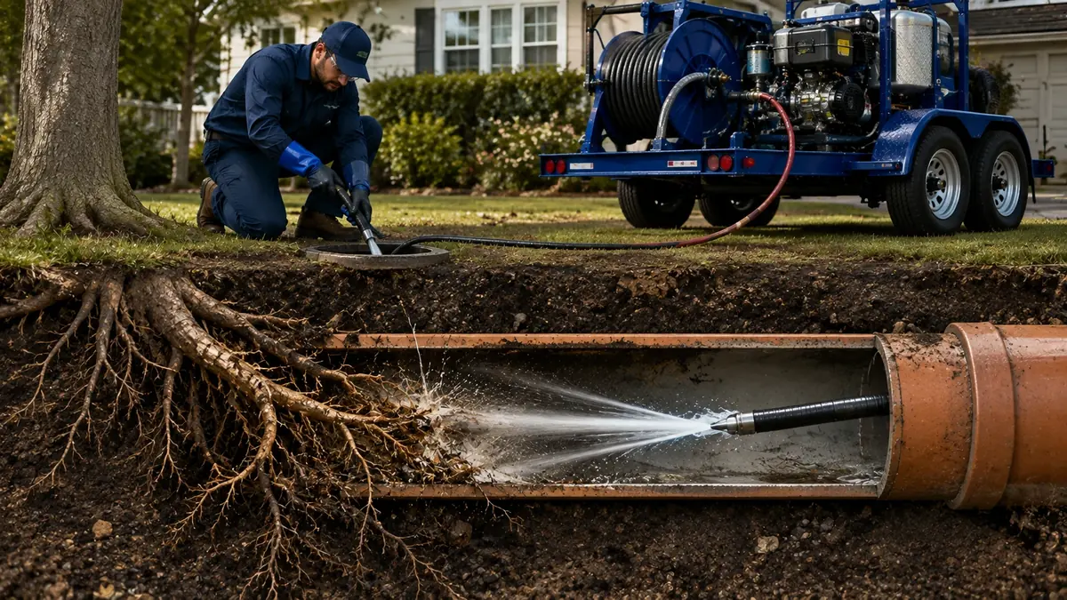 Tree Root Removal with Hydro Jetting in Helendale